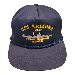 Vintage USS Arizona BB-39 Pearl Harbor Snapback Hat‎ Cap US Navy